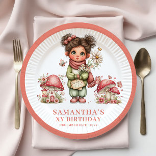 Pratos Florais Rosados de Aniversário de 2 Anos da