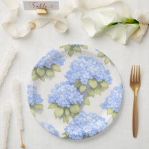 Pratos Hydrangea | Festa Floral Azul Marfim Elegan