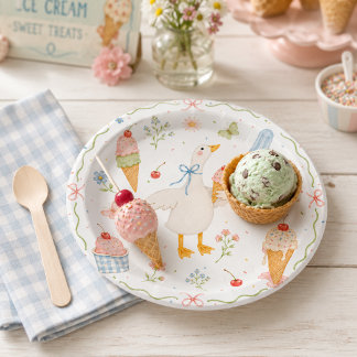 Pratos para Chá de Bebê Silly Goose Ice Cream Soci