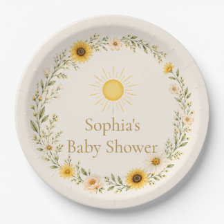 Pratos para Chá de Bebê Sunshine | Amarelo Quente