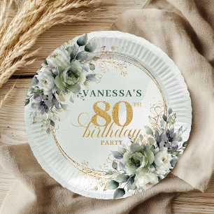 Pratos para Evento de 80º Aniversário em Verde Emp