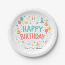 Pratos Personalizados de Aniversário Feliz para Fe
