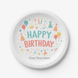 Pratos Personalizados de Aniversário Feliz para Fe