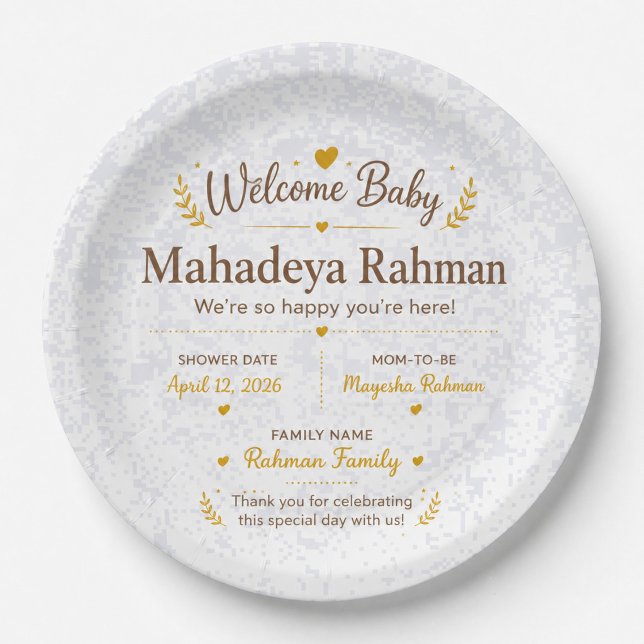 Pratos Personalizados para Chá de Bebê Welcome Bab (Criador carregado)