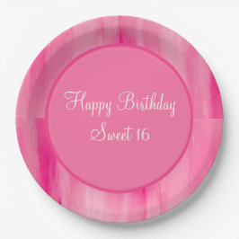 Pratos Personalizados Rosa Feliz 16 Anos