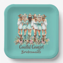 Pratos Quadrados de Damas de Honra Cowgirl Costeir