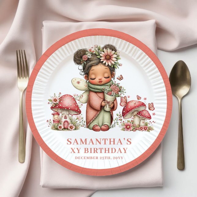 Pratos Rosa Bege para 3º Aniversário da Fada Mágic (Magical Fairy 3rd Birthday Blush Pink Plates)