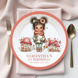 Pratos Rosa Pastel Aniversário de 1 ano da Fada Fa