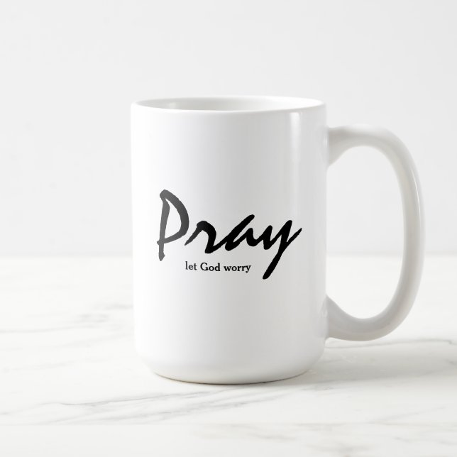 Pray a caneca branca clássica (Direita)