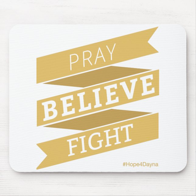 Pray. Acredite. Luta. - Mousepad (Frente)