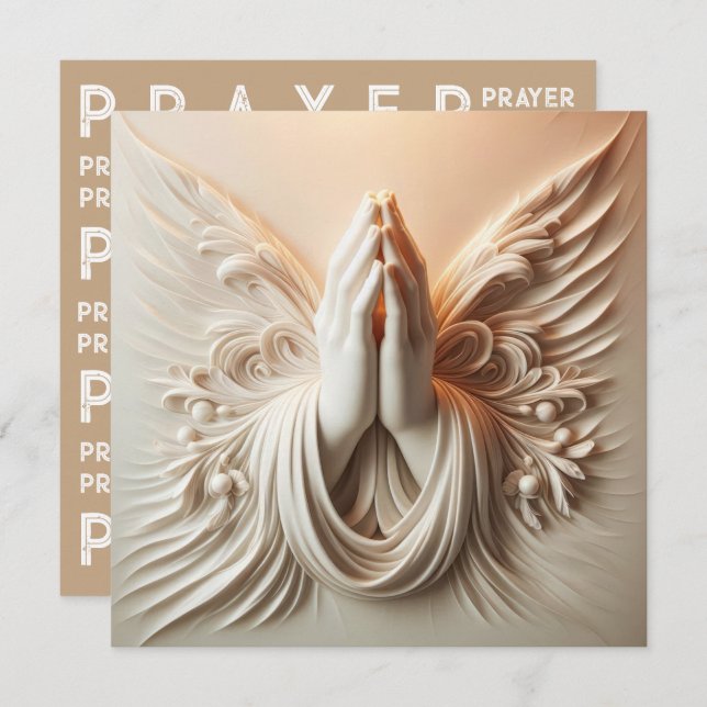 Praying Hands In Soft White Tones (Frente/Verso)