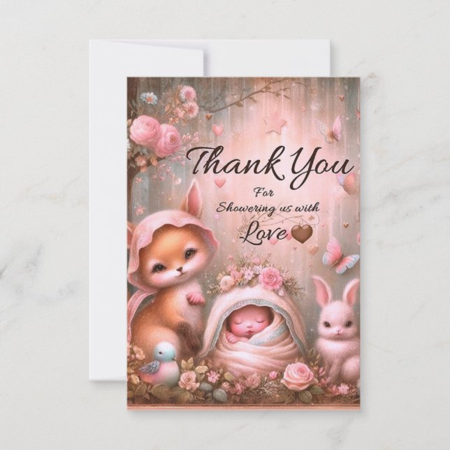 Precioso Bebê, Chá de fraldas Obrigado Cartões (Frente)