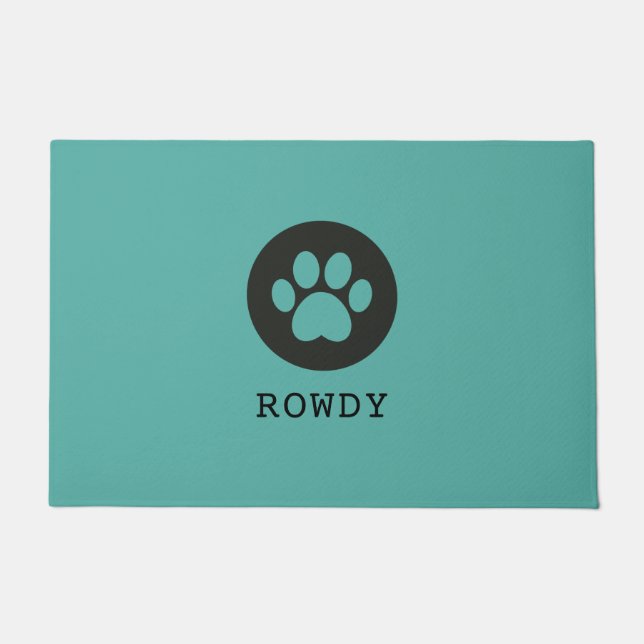 Precioso Pawcels logotipo tapete de comida persona (Frente)