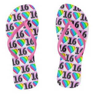 PRECIOSO PINK SWEET 16º CHINELOS DE ANIVERSÁRIO