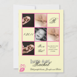 Precioso quadrado no anúncio do bebê de fotografia