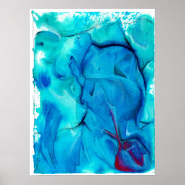 'Precipice' Abstrato Watercolor Poster