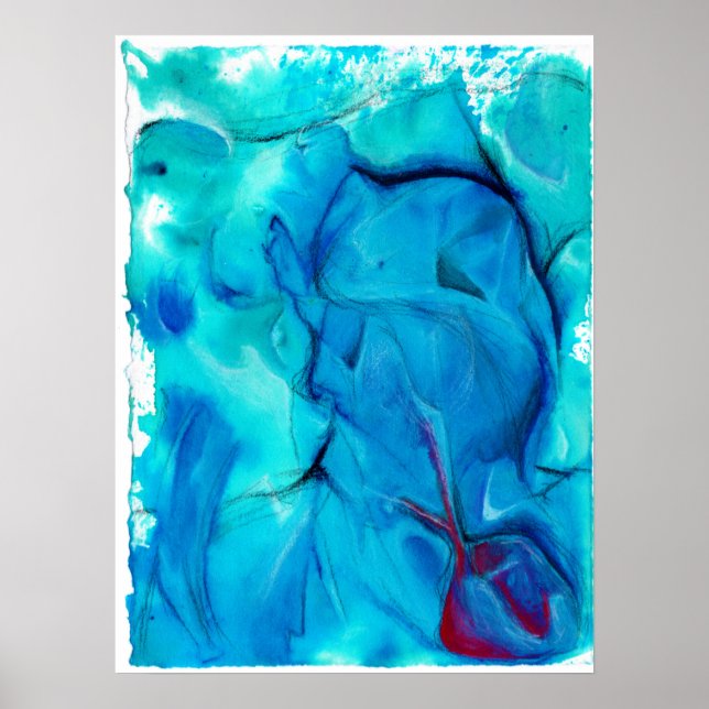 'Precipice' Abstrato Watercolor Poster (Frente)