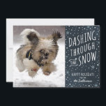 Precipitação através do cartão do animal de<br><div class="desc">Um divertimento,  design nevado que pode mostrar fora o animal de estimação da família.</div>