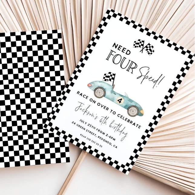 Precisa de quatro convites de aniversário de veloc (Criador carregado)