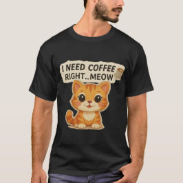 Preciso de Café Agora Mesmo – Camiseta de Gato Fof