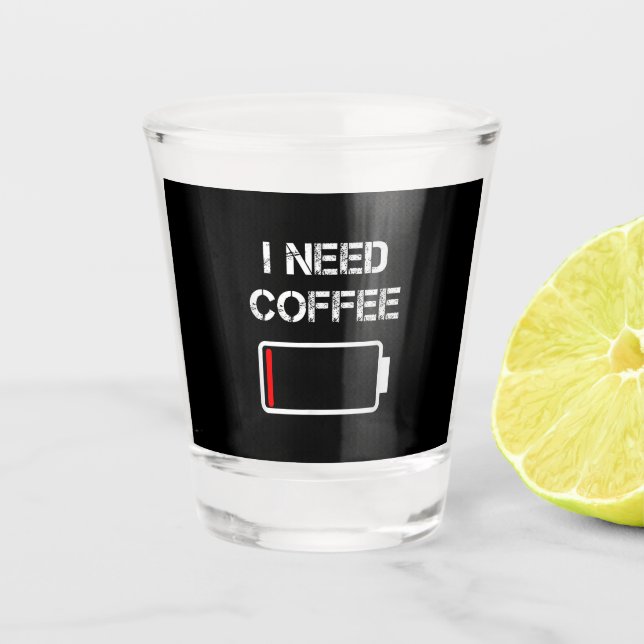 Preciso de café, copos de café engraçados, gralha  (Frente)
