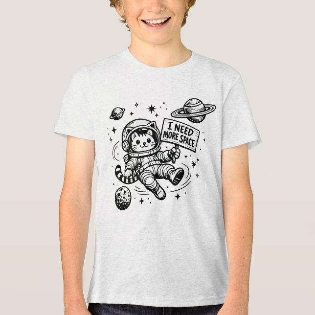 Preciso de Mais Espaço Gato Astronauta Engraçado (Frente)