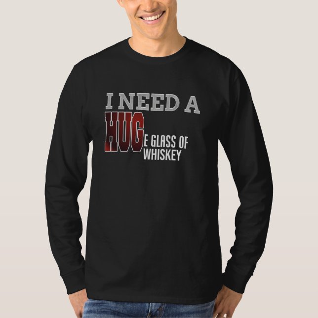 Preciso De Um Grande Copo De Uísque Camisa Bar Eng (Frente)