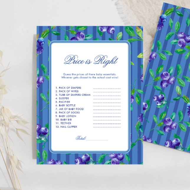 Preço doce de mirtilos é o jogo do Chá de fraldas  (Criador carregado)