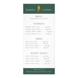 Preço Dourado do menu do abacaxi