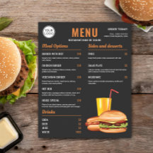 Preços do Menu de Comida Hambúrguer Cachorro Quent