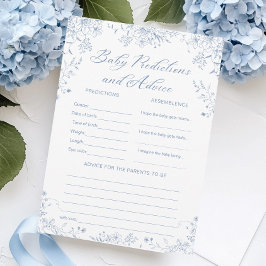 Predições do Chá de fraldas Azul e Cartão de Jogo 