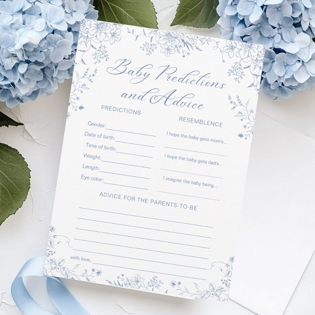 Predições do Chá de fraldas Azul e Cartão de Jogo  (Criador carregado)