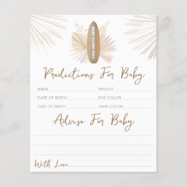 Predições do chá de fraldas e placa de conselho