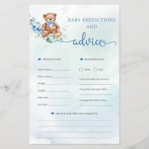 Predições do Urso de Teddy e Jogo de Cartão de Avi