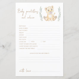 Predições E Cartão De Conselhos De Chá de fraldas 