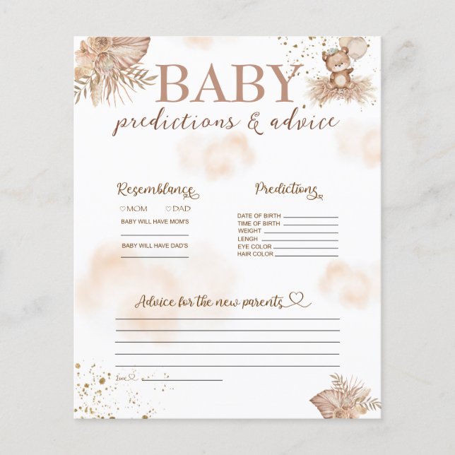 Predições e Chá de fraldas do Urso de Teddy da Pla (Frente)