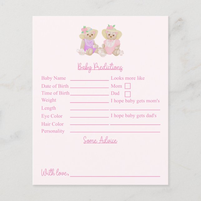 Predições E Conselhos De Chá de fraldas Do Tea Par (Frente)