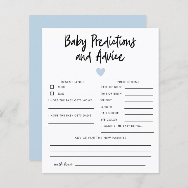 Predições e conselhos para bebês com coração azul  (Frente/Verso)