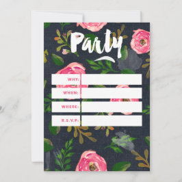 Preencha cartões do convite - sarja de Nimes Fleur