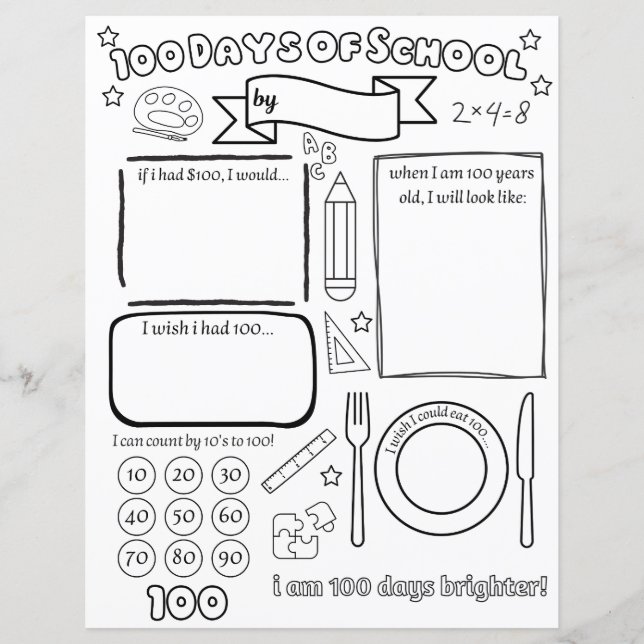 Preencha no Vazio 100 dias de escola (Frente)