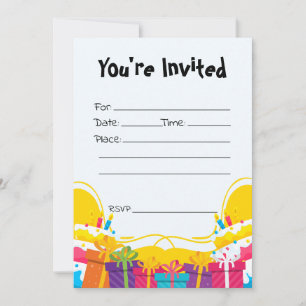 Preencha O Convite De Aniversário Do Vazio