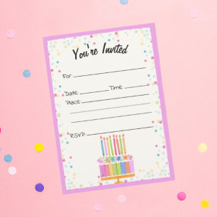 Preencha O Convite De Aniversário Do Vazio