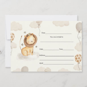 Preencha o convite para vazios, leão birtdhay boy