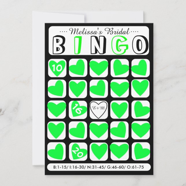 Preencha-o no cartão de jogo verde do bingo de noi (Frente)