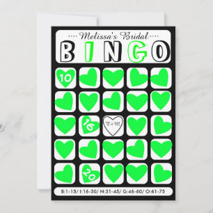 Preencha-o no cartão de jogo verde do bingo de noi