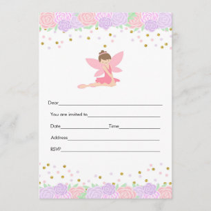 Preencher ouro rosa-fada de convite