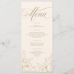 Pregado floral de ouro, Cartão de Menu de Casament