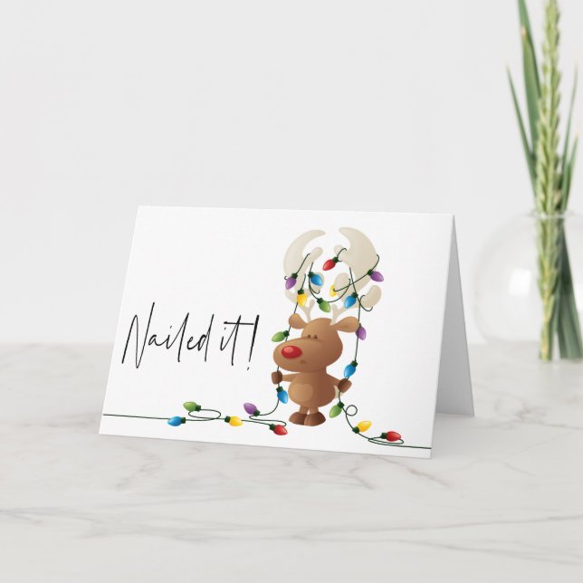 Pregado lhe, alce Tangled o cartão de Natal das (Frente)