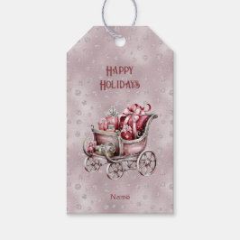 Pregado Natal Com Etiqueta De Presente De Férias