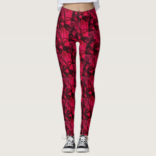 Pregas Burgundy Escuras em Leggings Personalizadas